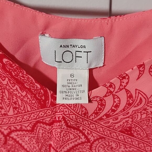 Summer pink dress with red paisley design - Picture 3 of 4